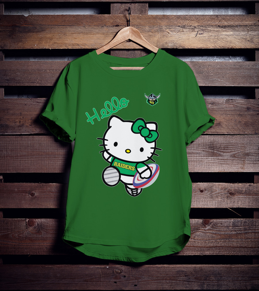NRL1003 Hello Kitty Canberra Raiders Football T-Shirt