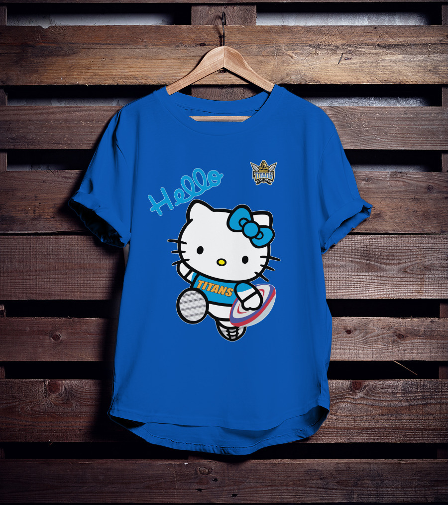 Gold Coast Titans Hello Kitty Rugby NRL1006 Fan T-Shirt