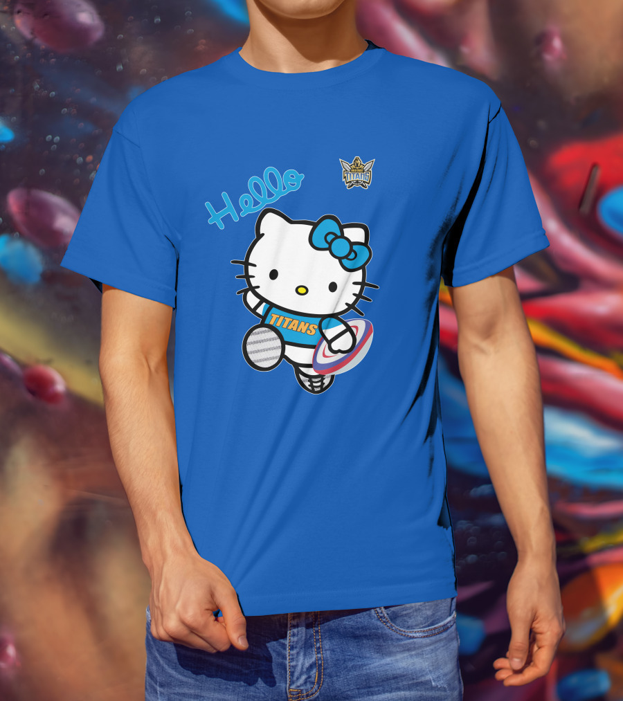 Gold Coast Titans Hello Kitty Rugby NRL1006 Fan T-Shirt