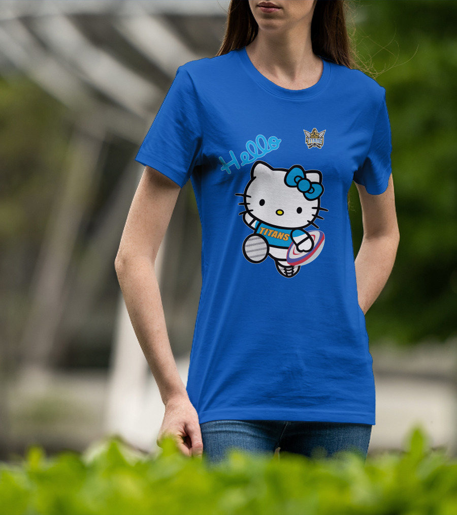 Gold Coast Titans Hello Kitty Rugby NRL1006 Fan T-Shirt