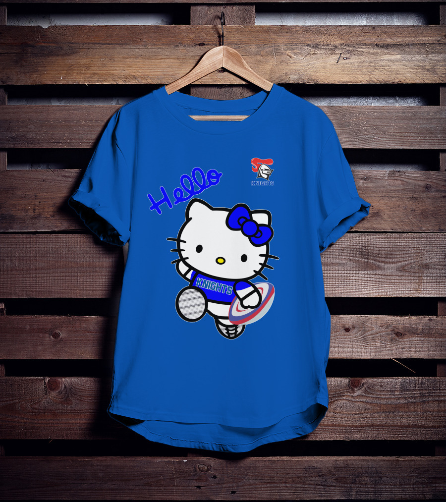 NRL1010 Newcastle Knights Hello Kitty Rugby Crossover T-Shirt