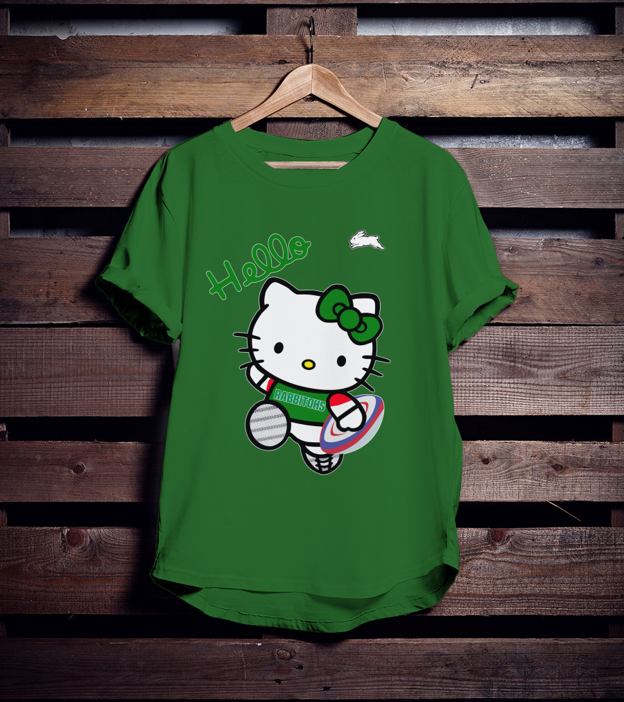 NRL1016 South Sydney Rabbitohs Hello Kitty Rugby Fan Collection T-Shirt