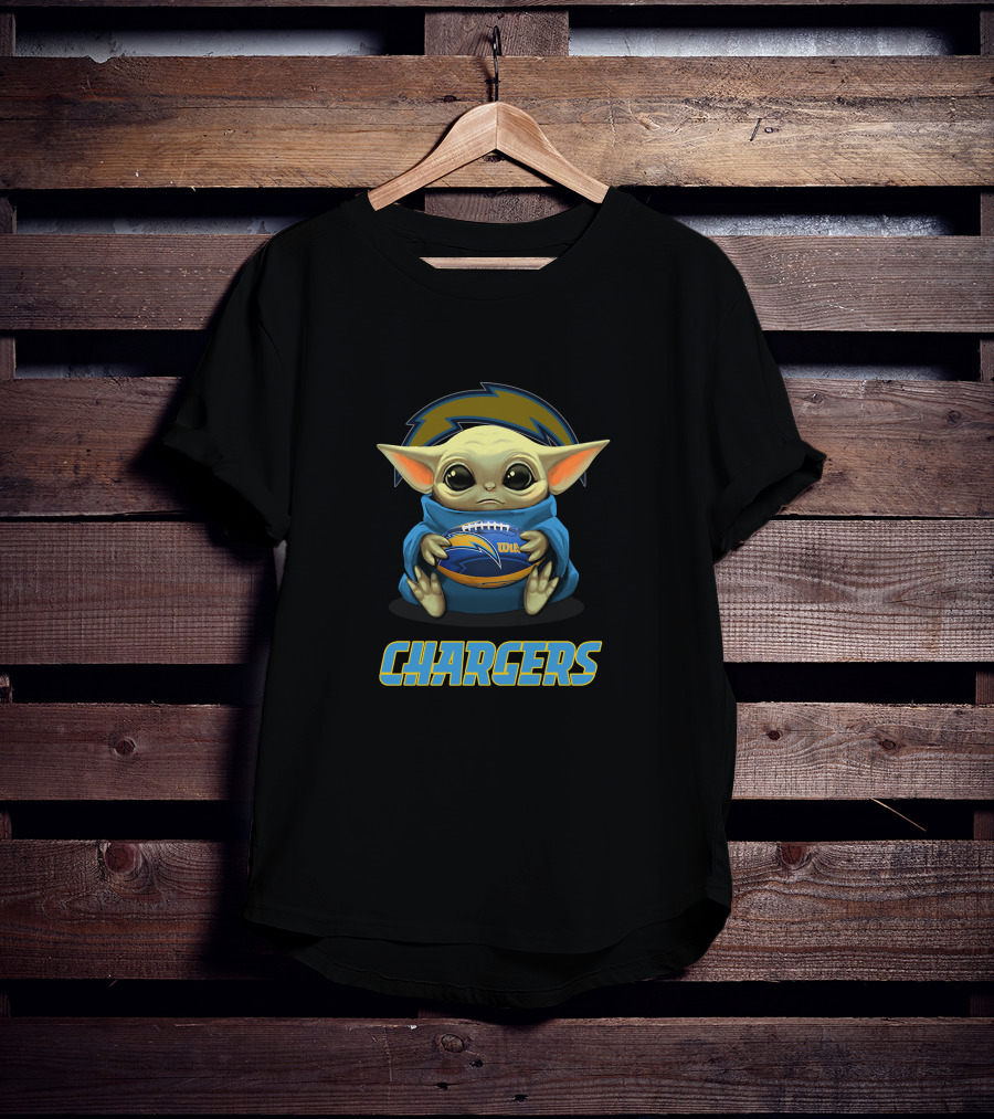 Los Angeles Chargers Baby Yoda Football Fan T-Shirt
