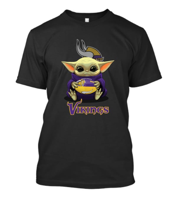 Vikings Baby Yoda With Minnesota Football T-Shirt