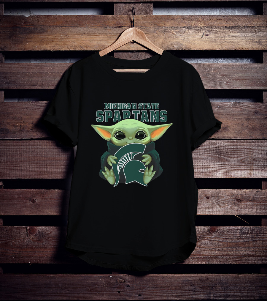 Michigan State Spartans Baby Yoda Holding Spartan T-Shirt