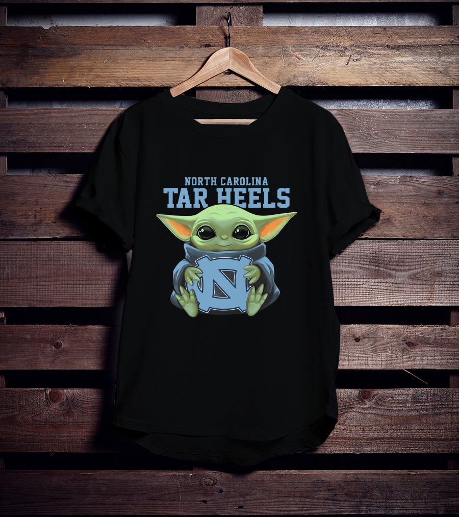 North Carolina Tar Heels Baby Yoda Holding UNC T-Shirt