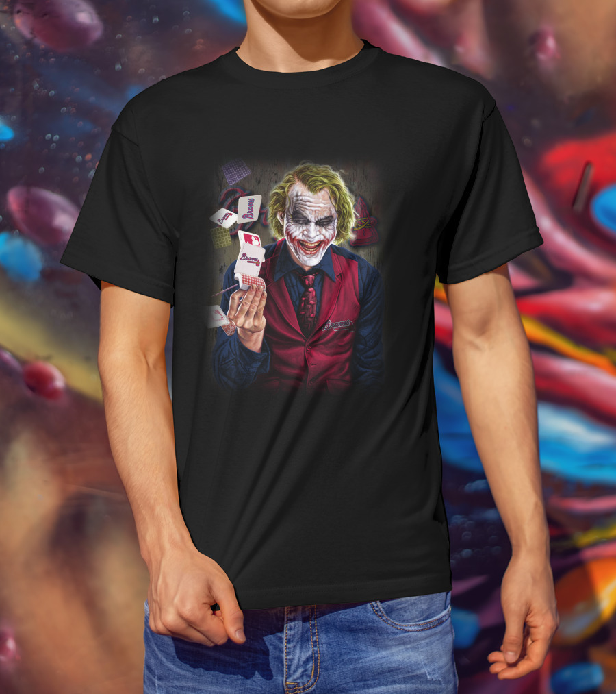 Atlanta Braves Joker Playing Cards Dark Humor T-Shirt
