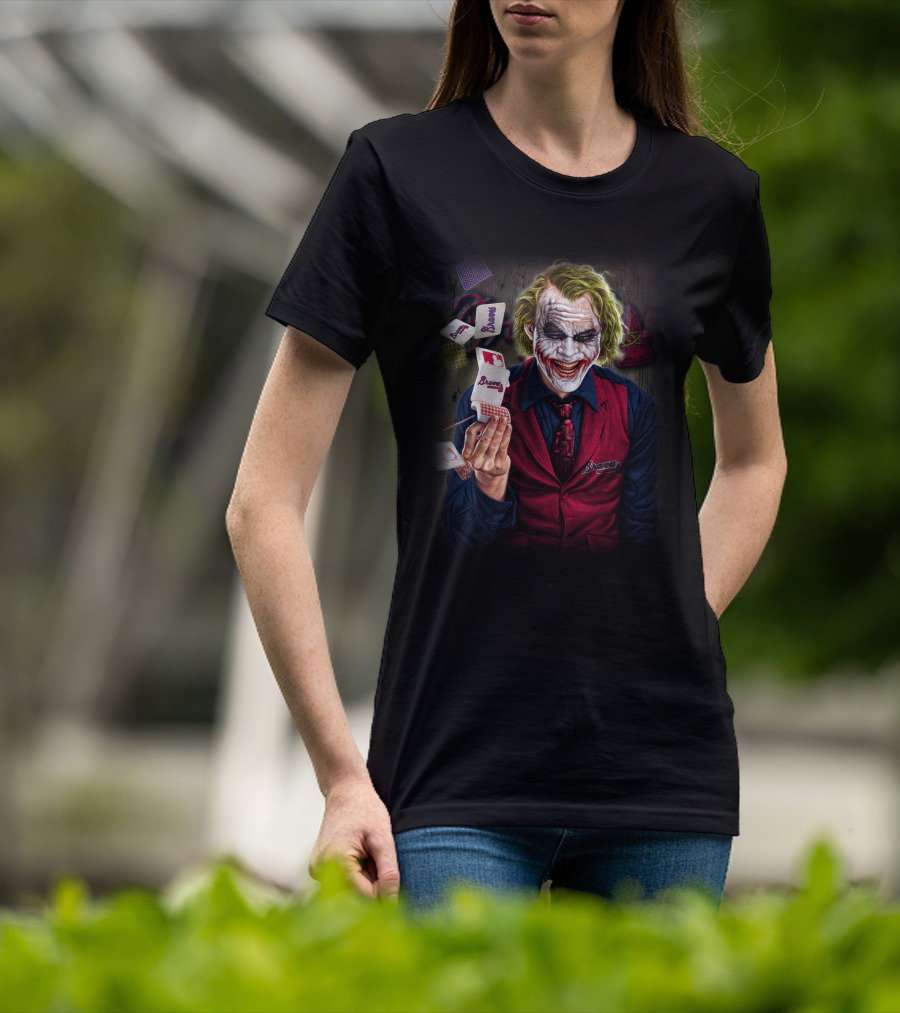 Atlanta Braves Joker Playing Cards Dark Humor T-Shirt