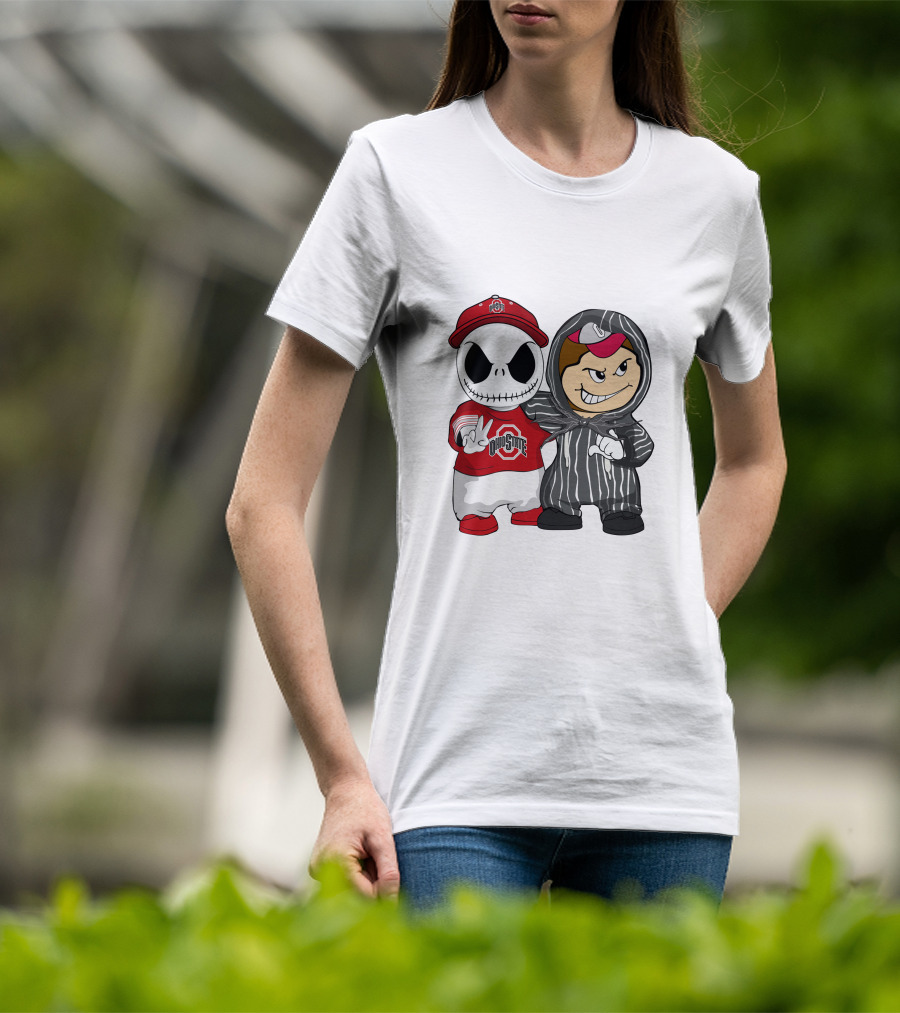 Ohio State Buckeyes Jack Skellington Character Friends In Team T-Shirt
