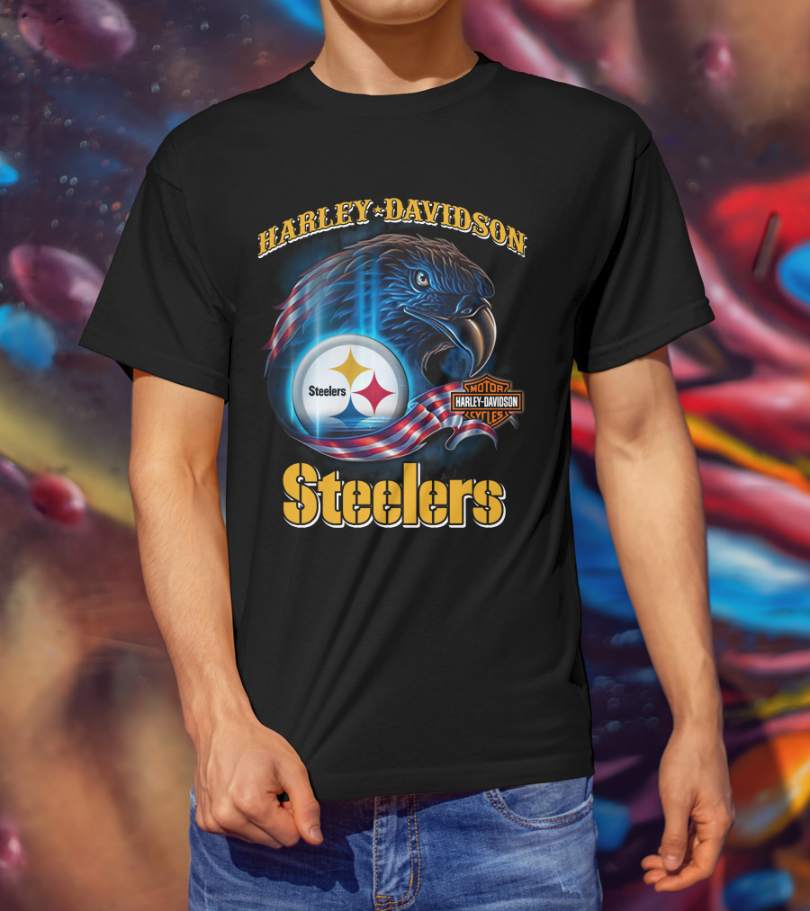 Harley Davidson Steelers Motor Cycles T-Shirt