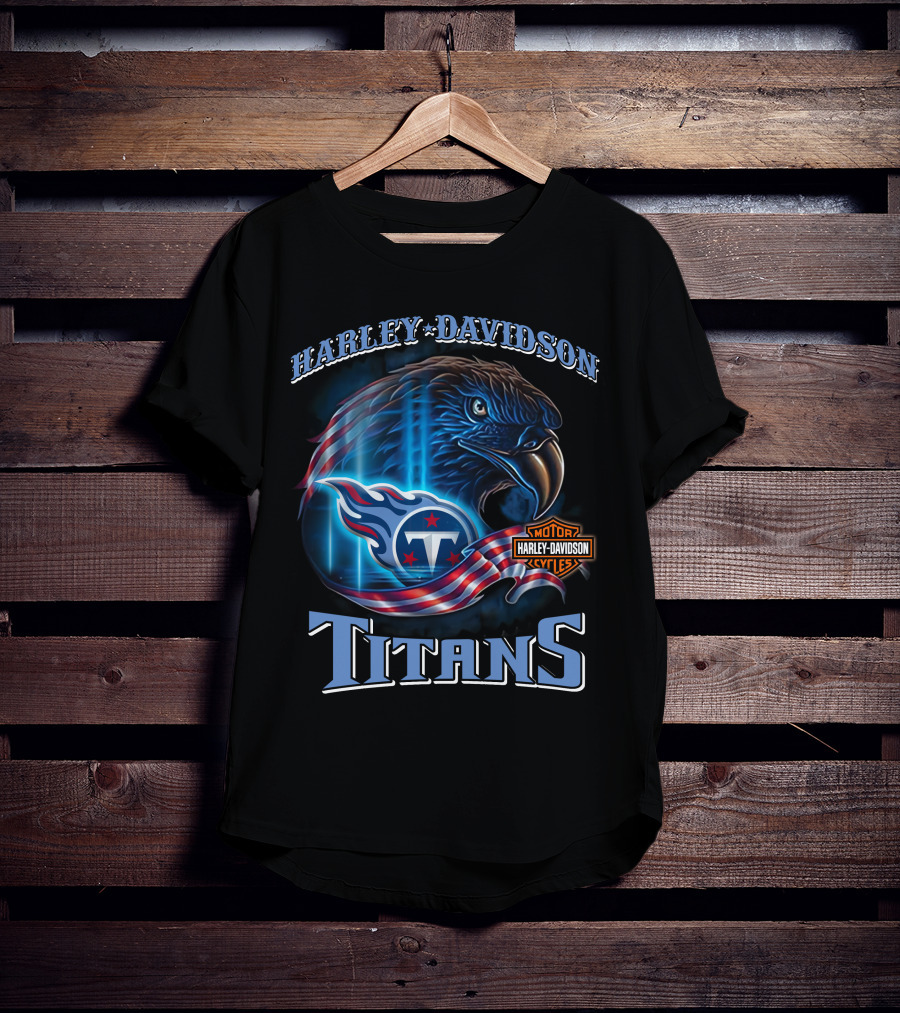 Harley Davidson Tennessee Titans Motorcycle Cycles T-Shirt