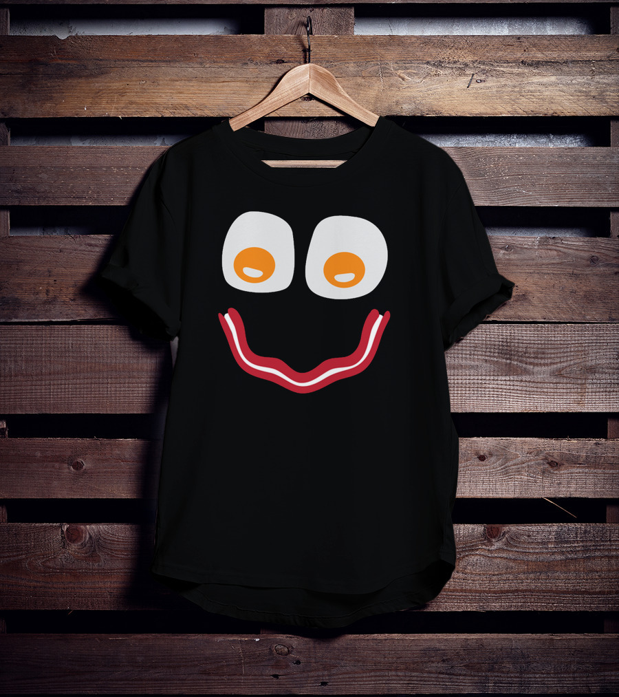 Bacon And Eggs Smiley Face T-Shirt