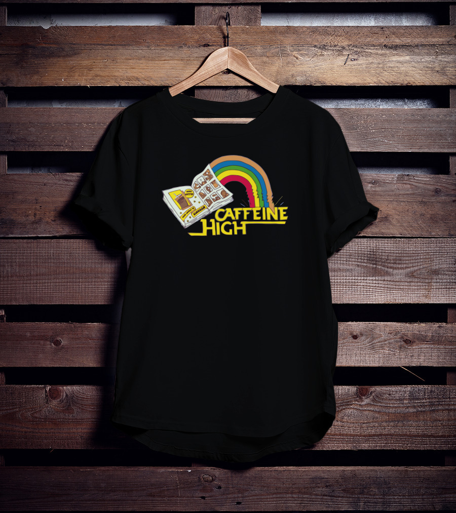 Caffeine High Retro Rainbow Comic Book T-Shirt
