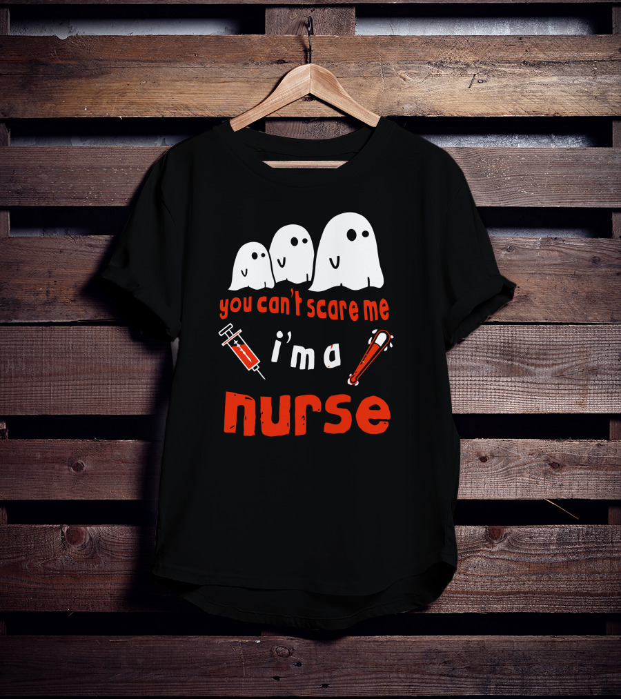 You Can't Scare Me I'm A Nurse Ghosts Syringe Bat T-Shirt