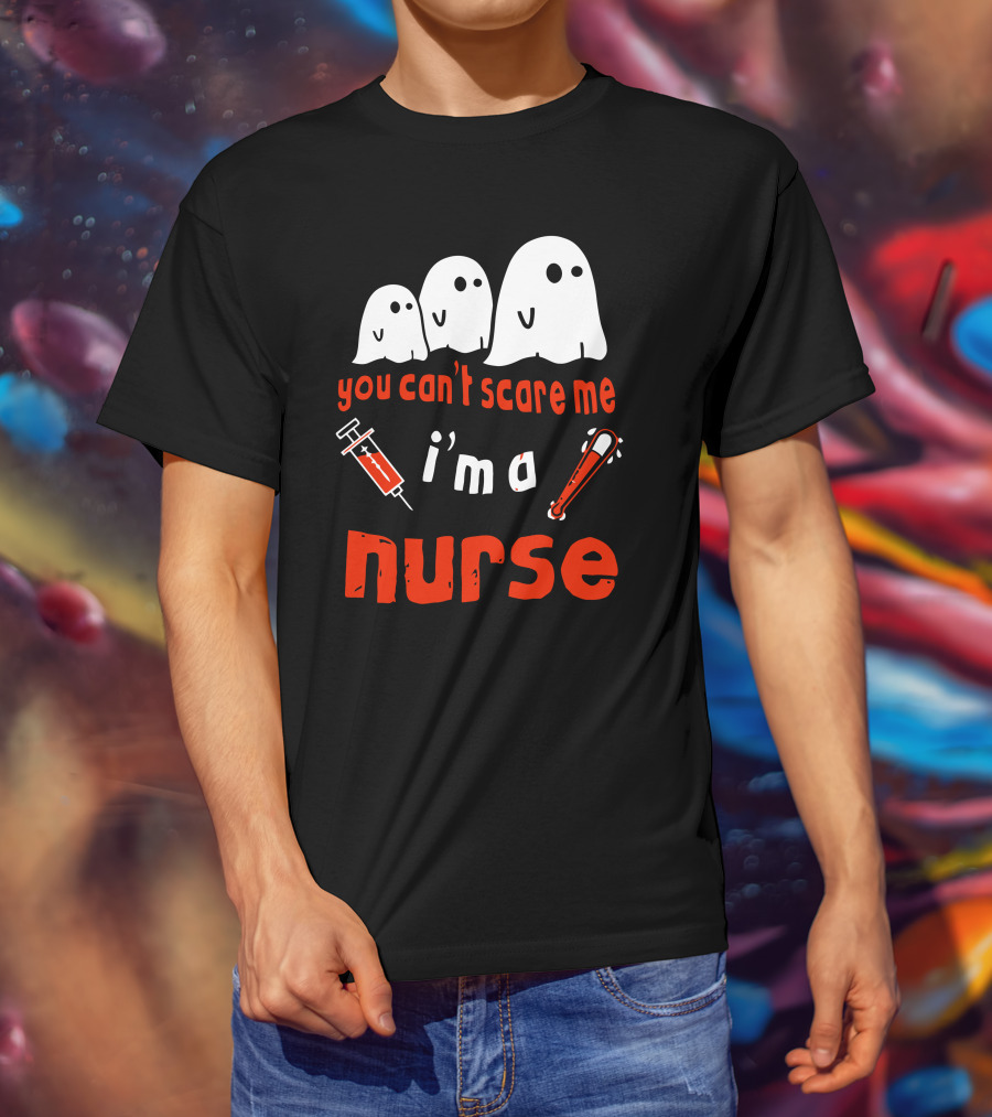 You Can't Scare Me I'm A Nurse Ghosts Syringe Bat T-Shirt