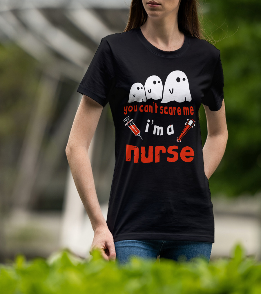 You Can't Scare Me I'm A Nurse Ghosts Syringe Bat T-Shirt