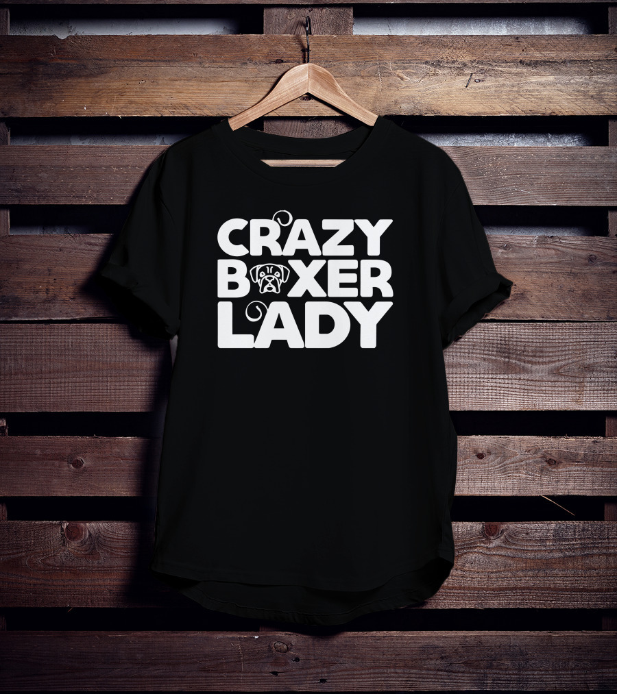 Crazy Boxer Lady Pup T-Shirt