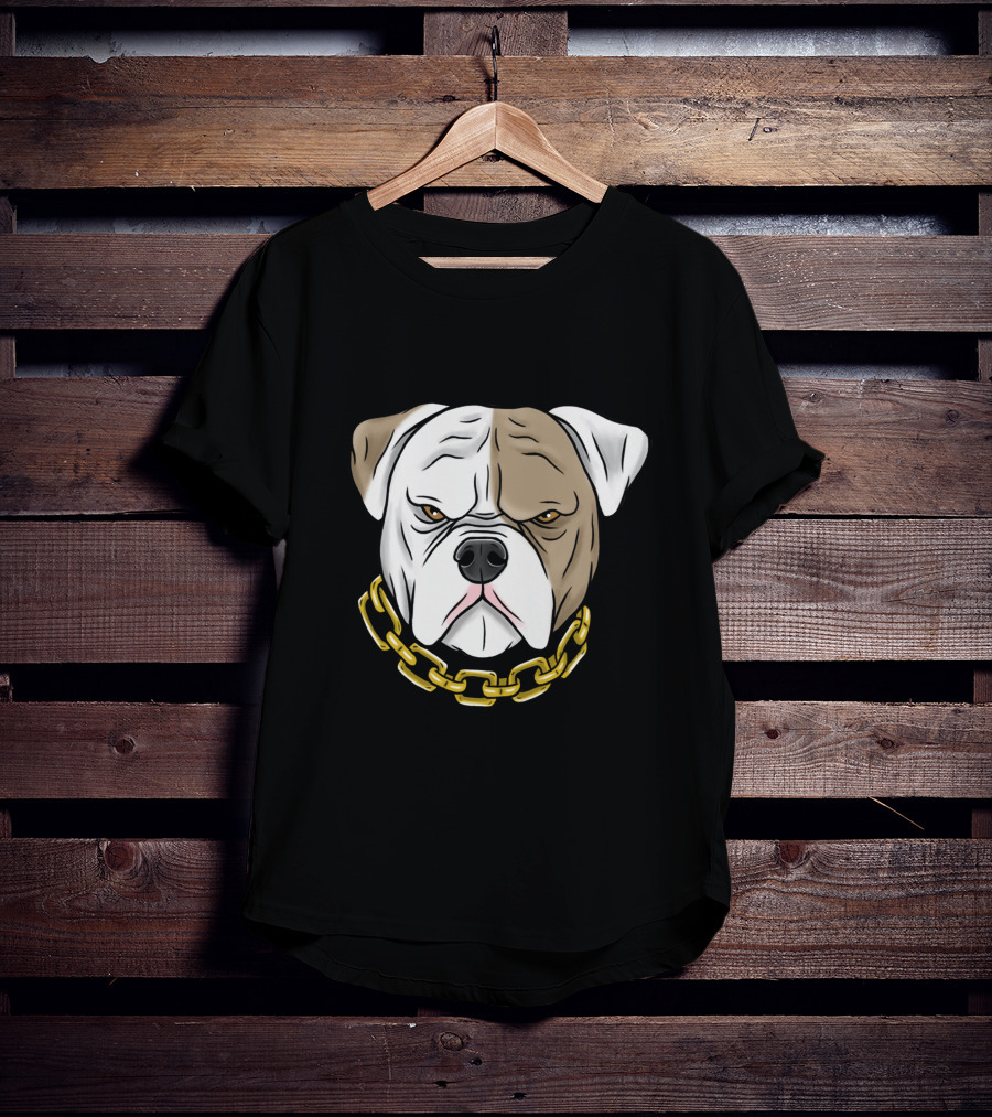 Pitbull Head With Gold Chain T-Shirt