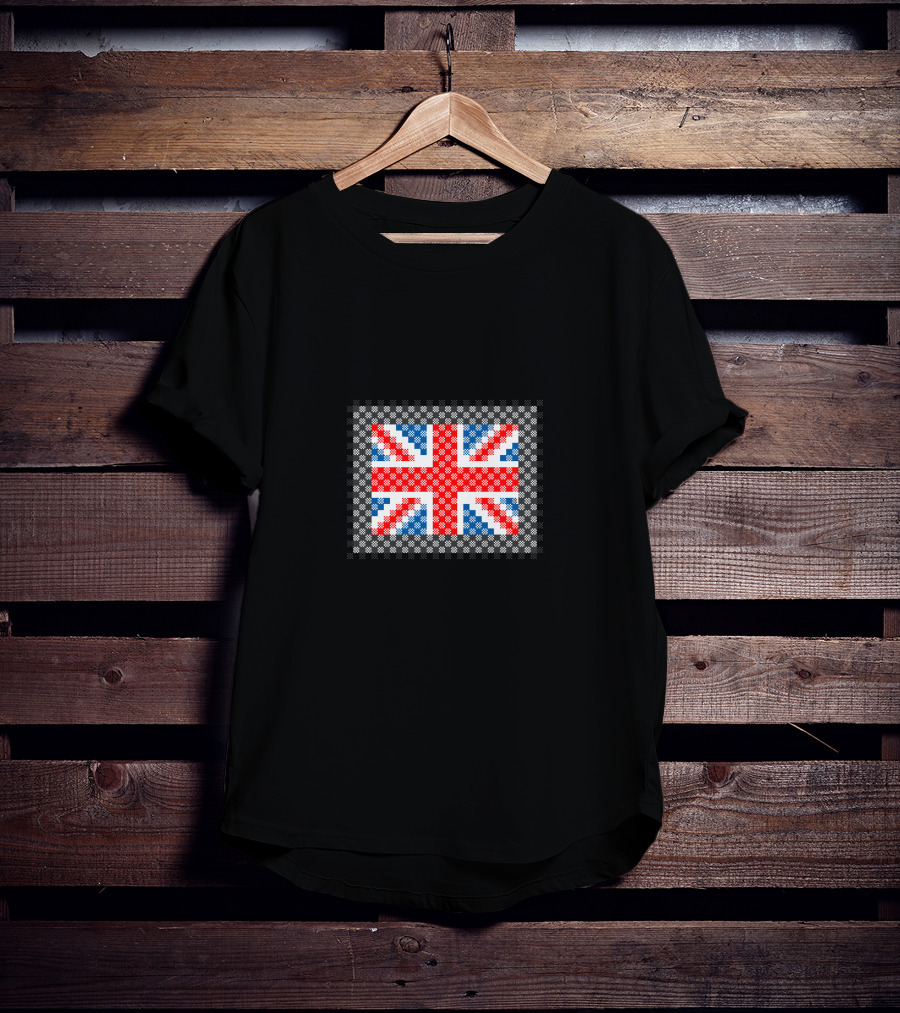 Plaid Scottish Tartan Texture England Union Jack Flag T-Shirt