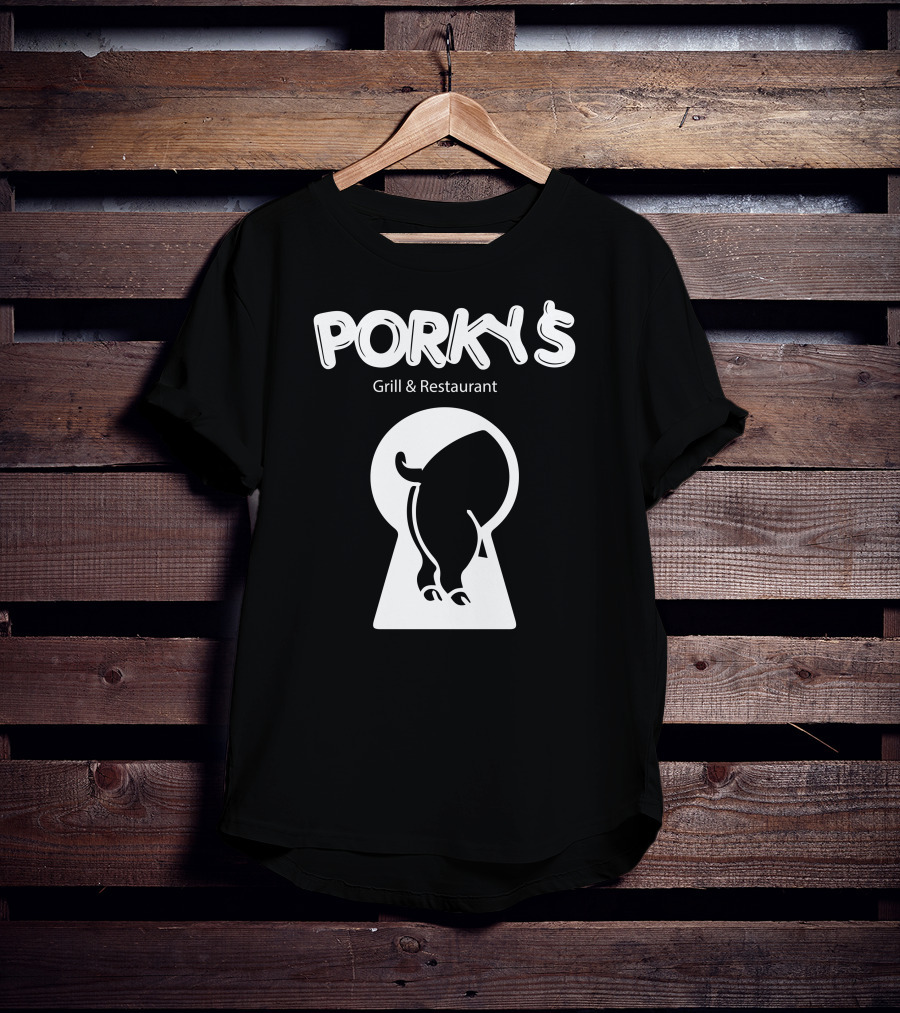 Porky's Grill And Restaurant Keyhole Pig T-Shirt