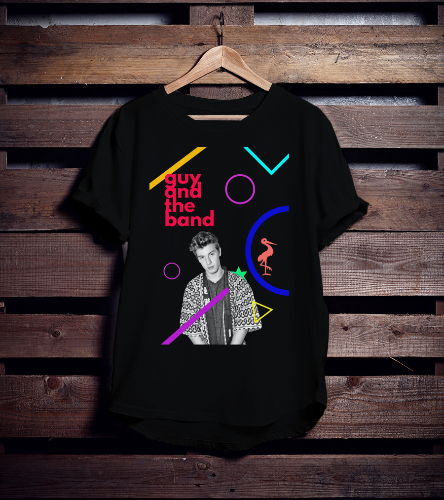 Guy And The Band Geometric Neon Elements T-Shirt