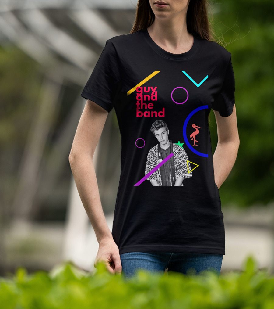 Guy And The Band Geometric Neon Elements T-Shirt