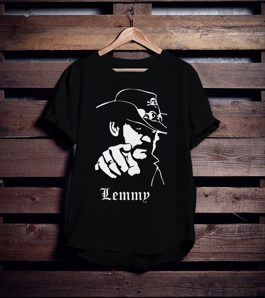 Lemmy Kilmister Memorial Tribute Iconic Figure With Hat And Crossbones T-Shirt