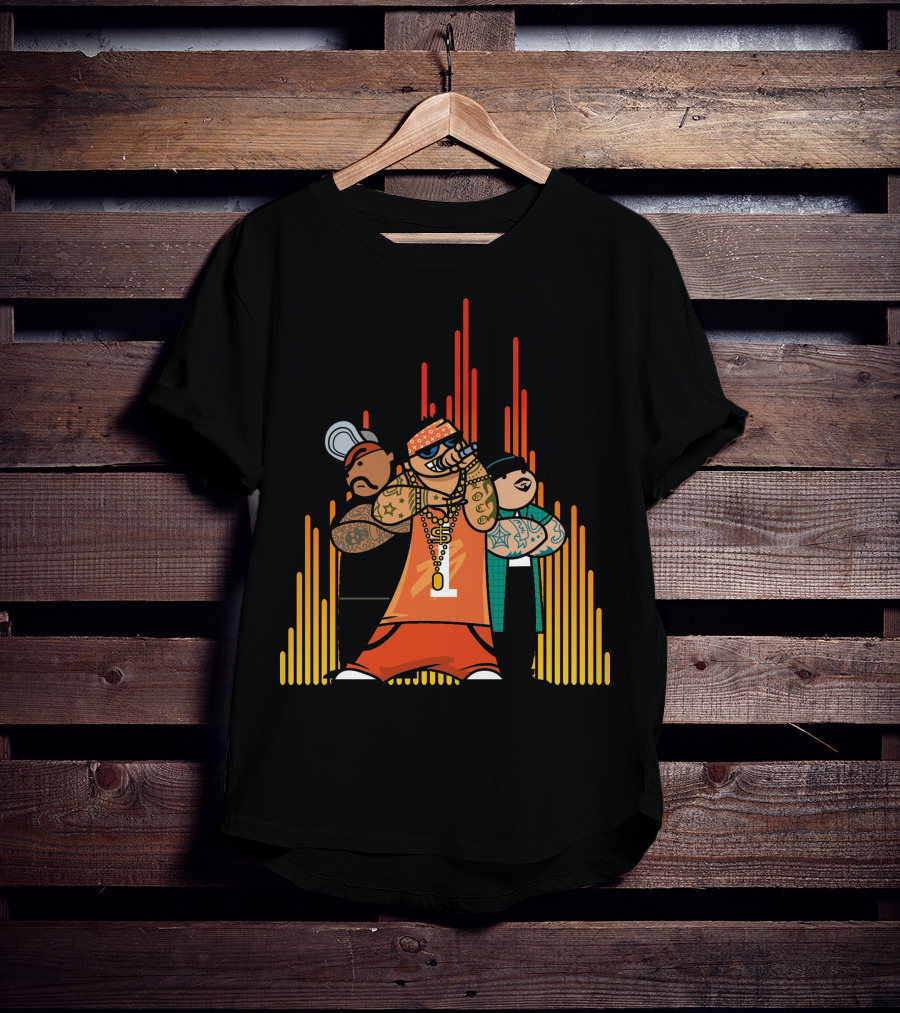 Rapper Gang Urban Tattoo Microphone Trio T-Shirt