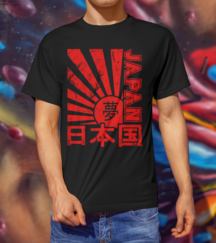Japan Red Rising Sun Kanji T-Shirt