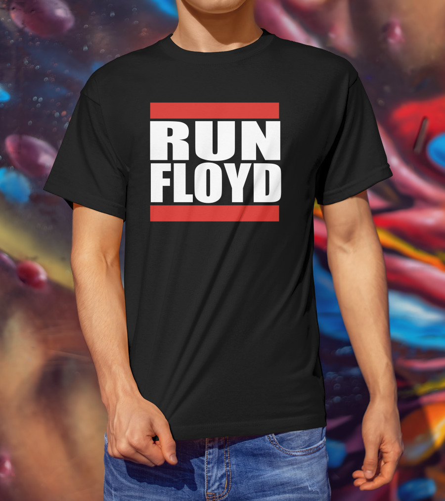 Run Floyd 90S Hip Hop Iconic Style Logo Influence T-Shirt