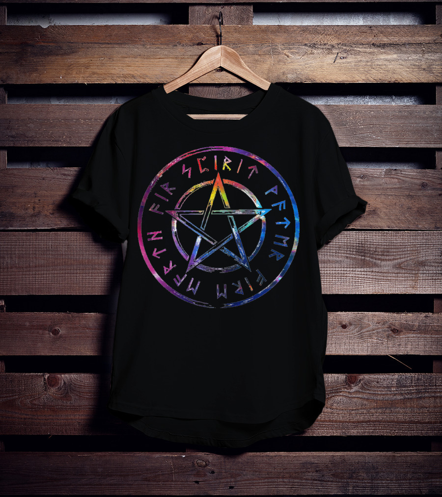 Runes Of Magic Spirit Fire Water Earth Pentacle T-Shirt