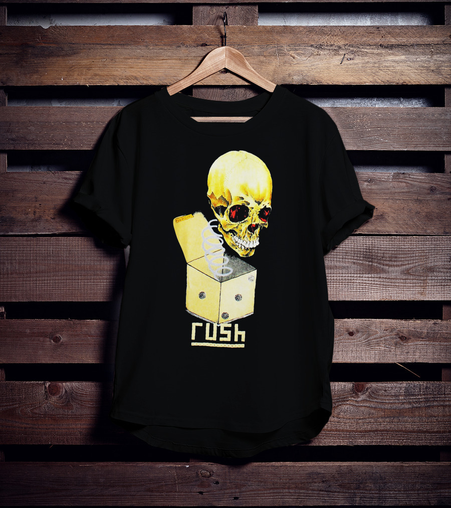 Rush Pushead Skull Springing From Dice Box T-Shirt