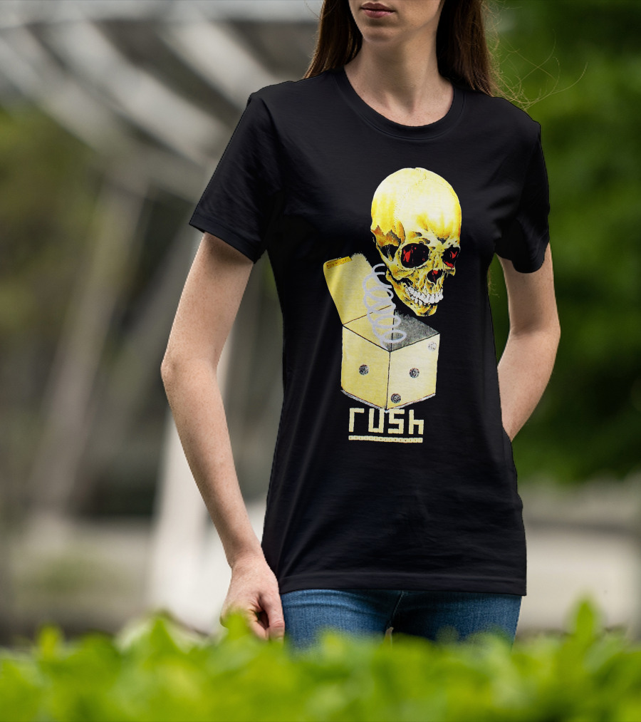 Rush Pushead Skull Springing From Dice Box T-Shirt