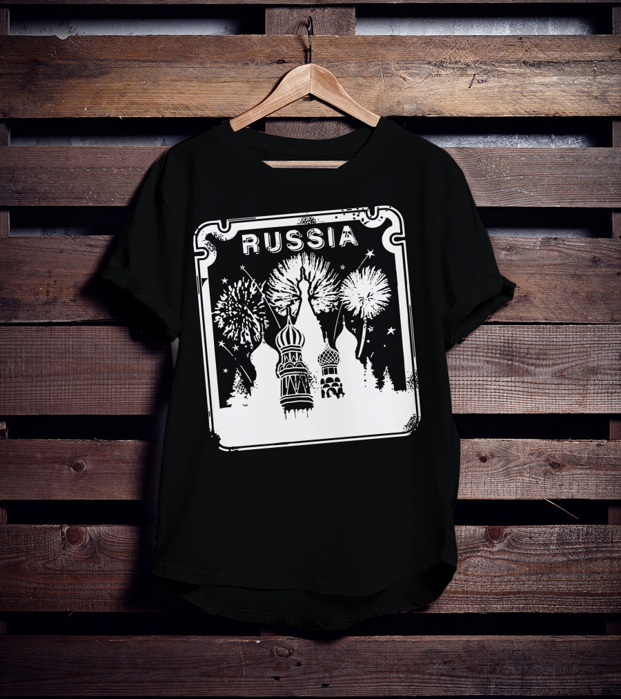 Russia Saint Basil's Cathedral Fireworks T-Shirt