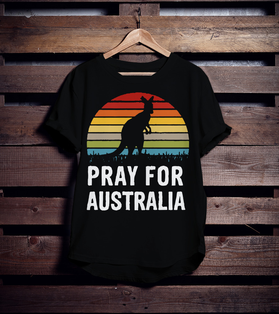 Pray For Australia Kangaroo Sunset T-Shirt