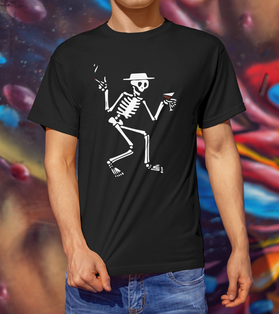 Social Distortion Skeleton Smoking Drinker T-Shirt