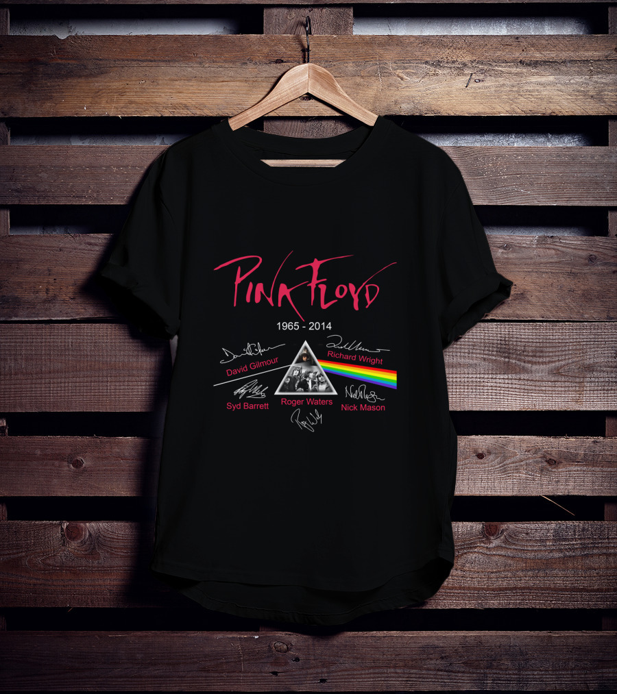 Pink Floyd Memories 1965-2014 Signatures And Dark Side Of The Moon Prism T-Shirt