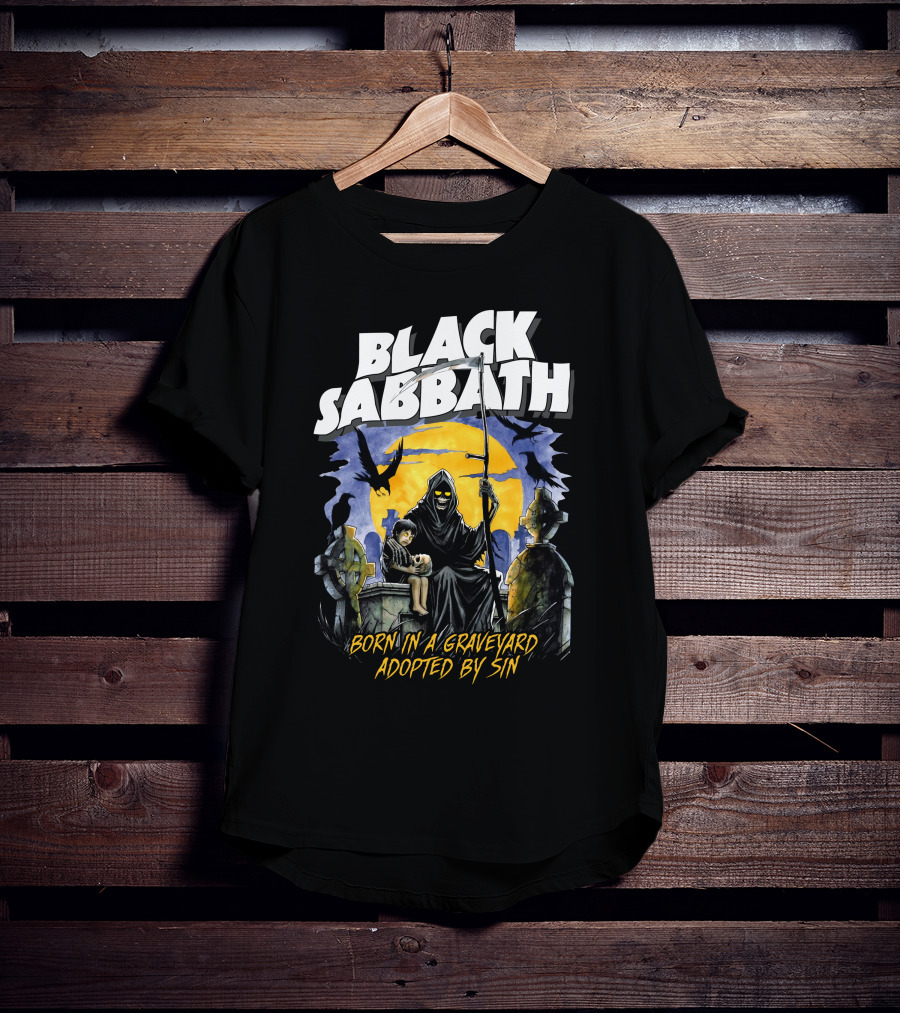 BLACK SABBATH Born In A Graveyard Adopted By Sin T-Shirt