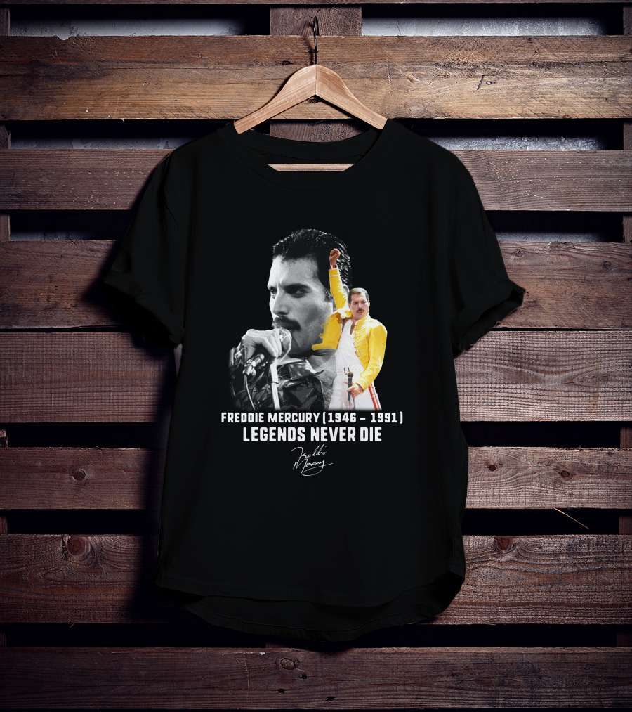 Freddie Mercury 1946-1991 Legends Never Die Signature T-Shirt