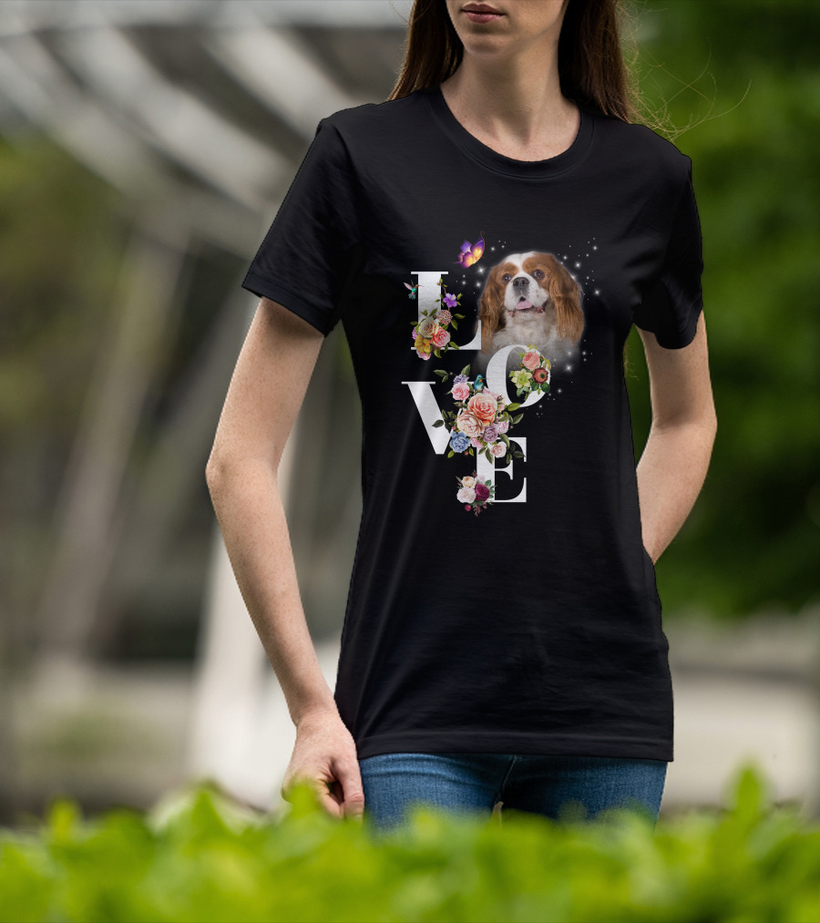 LOVE Spaniel Floral Butterfly Magic T-Shirt