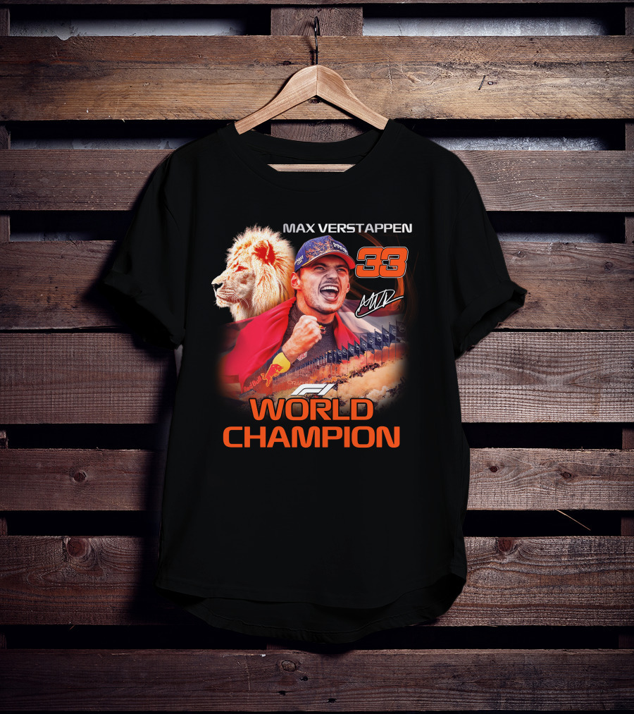 Max Verstappen 33 World Champion Felice Mav Lion F1 T-Shirt