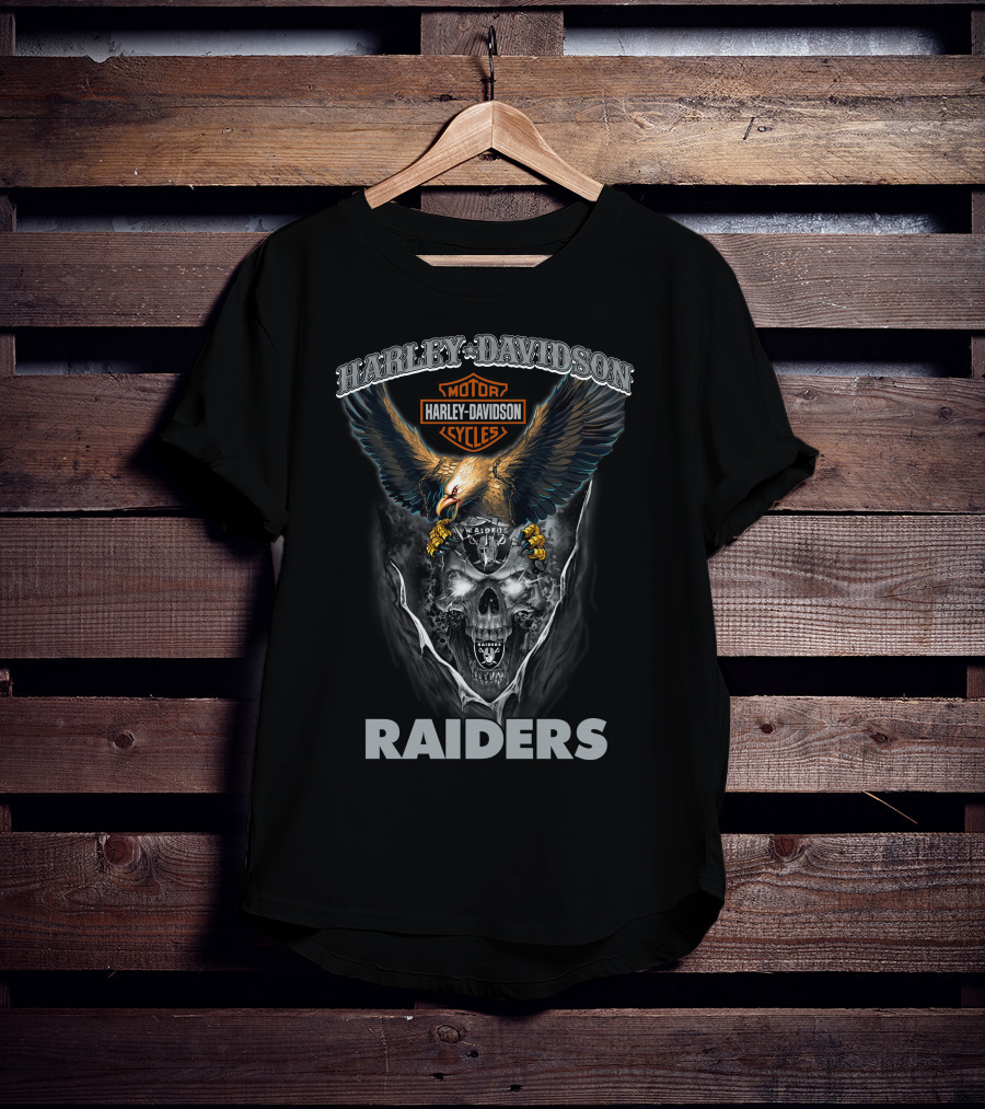 Harley Davidson Motor Cycles Eagle Skull Raiders Las Vegas Hd29Nfl T-Shirt