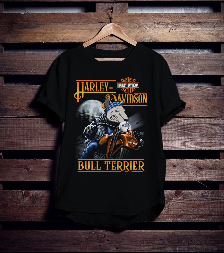 Harley Davidson Bull Terrier Motorcycles T-Shirt