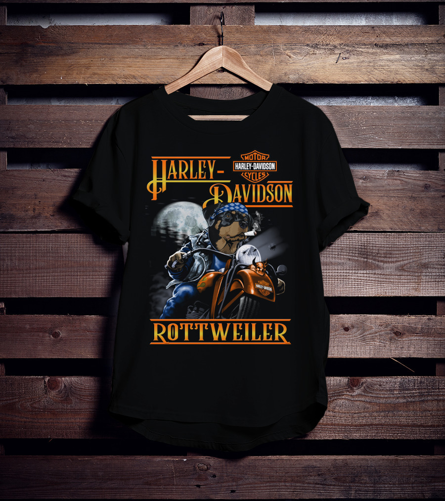 Harley Davidson Rottweiler Motorcycle Motor Cycles T-Shirt