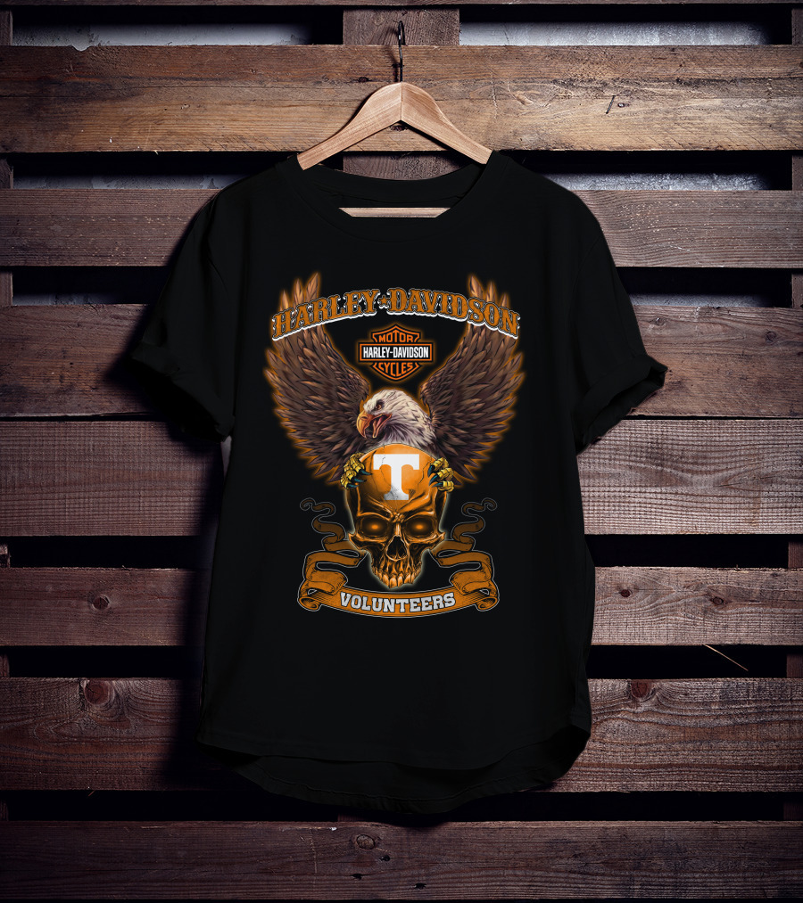 Harley Davidson Volunteers Tennessee Skull Eagle T-Shirt