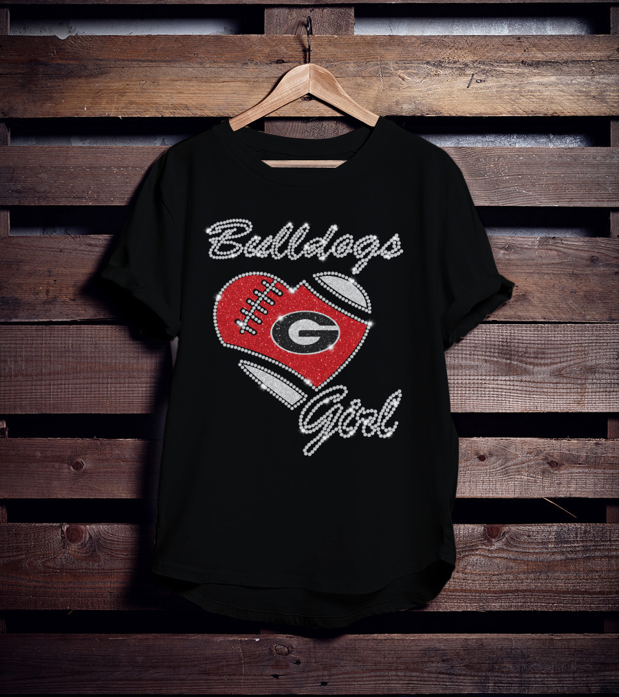 Bulldogs Girl Heart Football Georgia Bulldogs T-Shirt