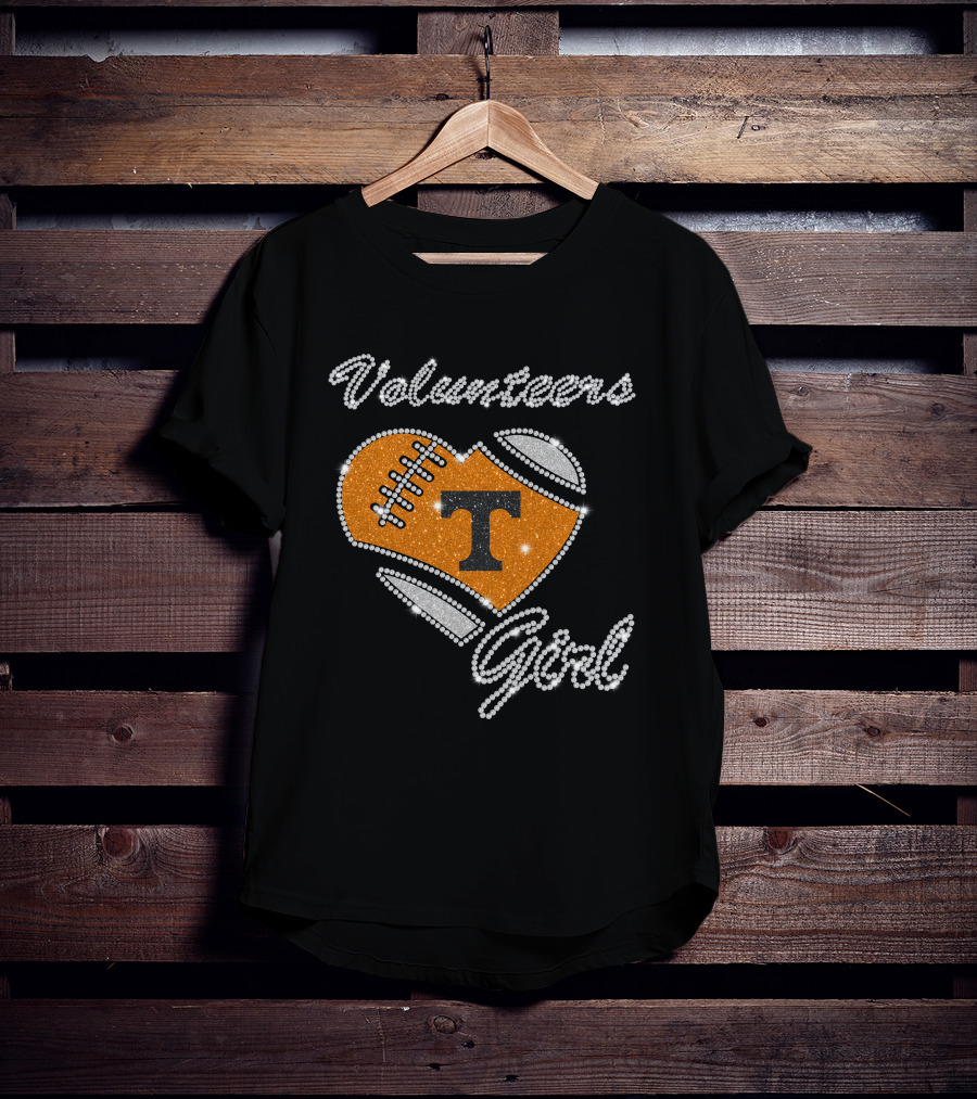 Volunteers Girl Heart Football T Tennessee Volunteers T-Shirt