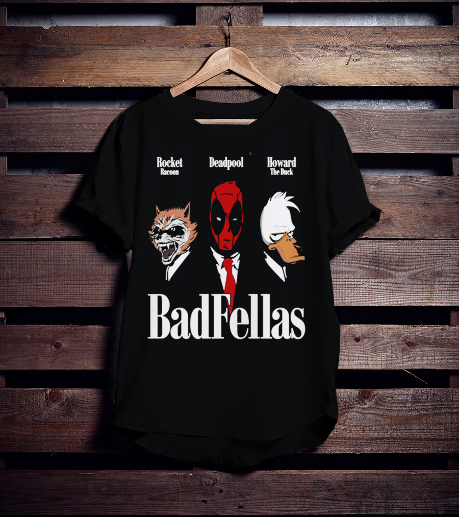 Badfellas Rocket Raccoon Deadpool Howard The Duck T-Shirt