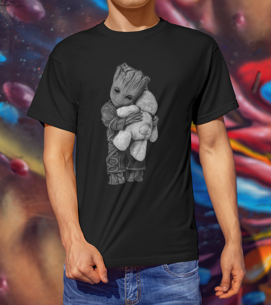 Furry Companion Bear Hug By Groot In Space Suit T-Shirt
