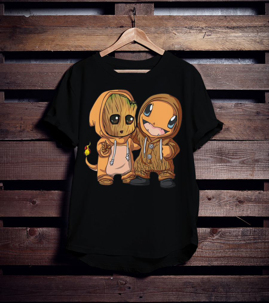 Groot And Charmander Crossover Hoodie Mashup T-Shirt